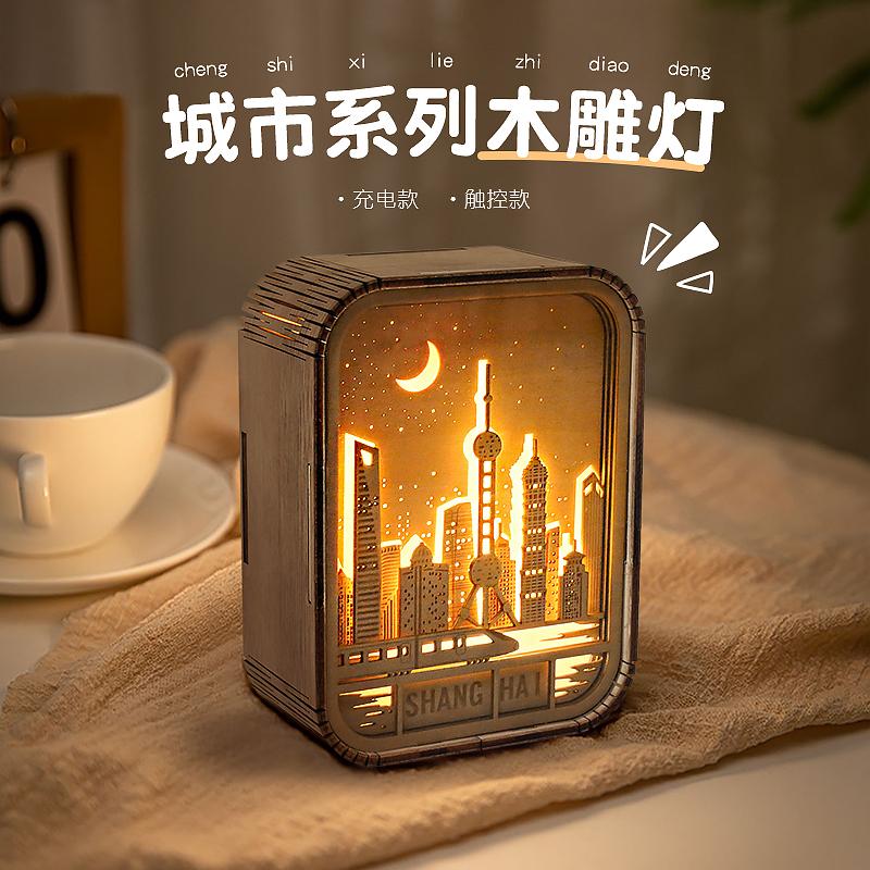 城市系列木雕燈，經(jīng)典城市風(fēng)光與木雕燈的精彩碰撞！